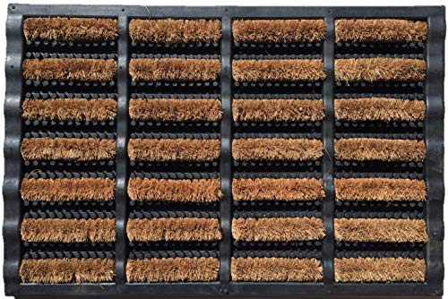oKu-Tex Fußmatte Fußabtreter Türmatte Eingangsmatte Java mit Bürste Kokosmatte mit Gummi für außen rutschfest 40x60 cm 1230000 Natur