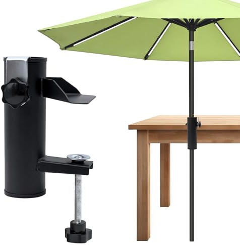 Cisolen Sonnenschirmständer, Schirmständer Balkon, Sonnenschirmhalter Balkongeländer, Sonnenschirm Halterung Feste Clip Schirmständer für Balkon, Terrasse Oder Tisch, Camping