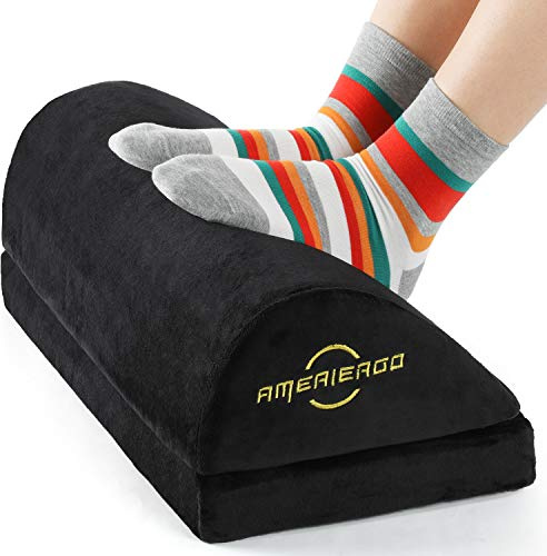 AMERIERGO Fußstütze Schreibtisch mit Ergonomische Fußablage, Höhenverstellbare Fußbank [rutschfest], Geeignet für Zuhause, Arbeit, Büro und Reisen