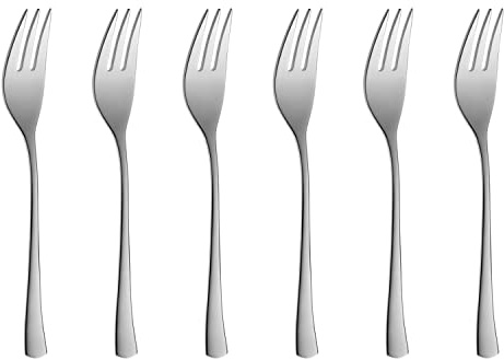 Gerlach Tunea Kuchengabel Set Für 6 Personen Spülmaschinenfest Kleine Gabeln Dessertbesteck Essbesteck Aus Edelstahl Elegantes Besteck Tafelbesteck Rostfrei 6 Stk, Silber Glänzend