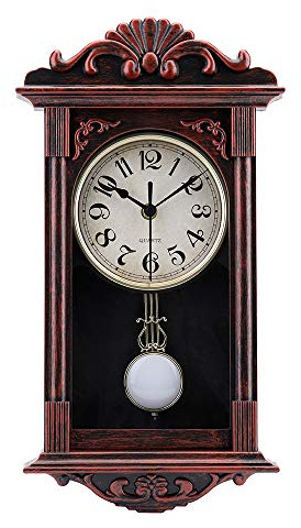 jomparis Pendeluhr Pendel Wanduhr Retro Quarz Wanduhr Bronze