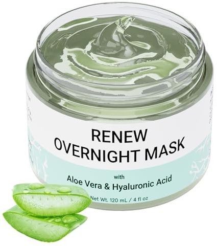 RENEW Nacht Maske Gesicht, Gesichtsmaske beauty- mit Aloe Vera und Hyaluronsäure - Formuliert in San Francisco, Poren, Feuchtigkeitsspendend