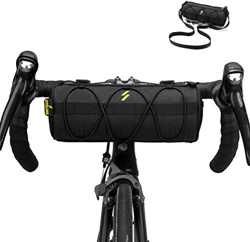 ROCKBROS Lenkertasche Fahrradtasche 2,1L – Fahrradlenker Tasche für MTB, Rennrad, Gravel & E-Bike, Leichte & Robuste Bikepacking Tasche mit Schultergurt für Outdoor & Pendeln