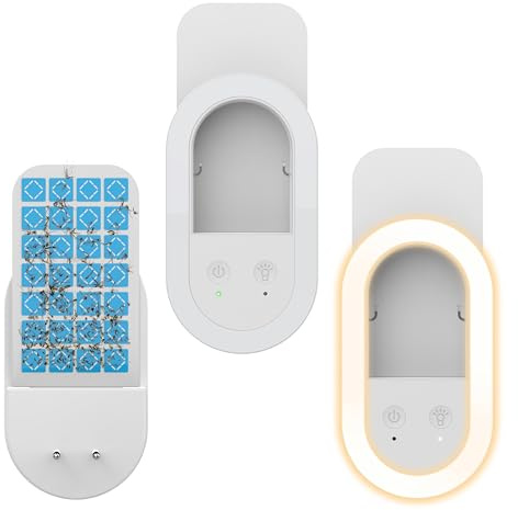 Lightswim 2 Pack Fliegenfalle Innen (2 Gerät + 10 Klebekarten), Nachtlicht, Mückenvernichter, Steckbare Fliegende Insektenfalle für Mücken, Fliegen, Fruchtfliegen, Motten, Mücken Weiß