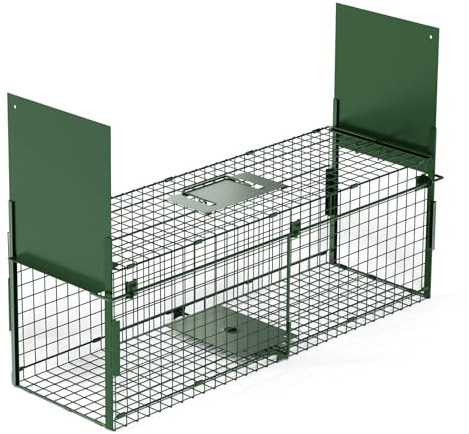 Qianruida Katzenfalle Lebendfalle 80cm Marderfalle Mausefalle Fuchsfalle Tierfalle Drahtfalle Mit 2 türen