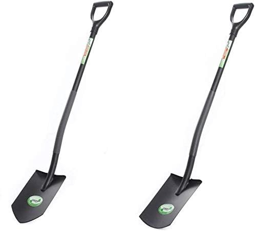 Gartenspaten Spitzspaten + Spaten Rund Metallstiel Feldspaten Grabspaten Set Robuster Grabspaten Pulverbeschichtet für Harte Böden