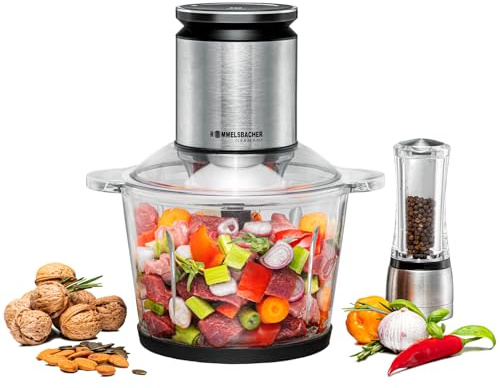 ROMMELSBACHER Multi Zerkleinerer MZ 800, 2,7 Liter Glasbehälter, 22-stufige Drehzahlregulierung, kraftvoller Motor, 9-flügeliges Edelstahl-Spezialmesser, Messerachse und Motorkupplung aus Edelstahl