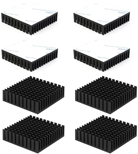 8 Stück Aluminium Kühlkörper Heizkörper Heatsink Kühlung Kühler Fin | Wärmeleitfähigkeit des Kühlers Wärmeleitung Maßnahmen 40mm x 40mm x 11mm Kühlrippen Kühlkörper Kit für CPU PC Netzteile