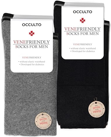 Occulto 10 Paar Diabetikersocken für Herren & Damen ohne Naht ohne Gummibund aus Baumwolle