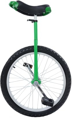 20 Zoll Einrad Grün für Erwachsene und Jugendliche | Robustes Unicycle, Stoßdämpfung, Höhenverstellbarer Sitz, Balance-Training und Freizeit