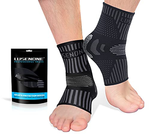 Professionelle Sprunggelenkbandage 2 Stück, Atmungsaktive Knöchelbandage für Damen/Männer Kompressionssocken Fußbandage für Plantarfasziitis, Arthritis, Verstauchte Knöchel, Achillessehne,Sport