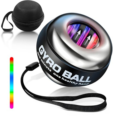 TOVE KNIGHTY Gyroball,Handgelenktrainer-Ball,Handgelenkstärker,5-stufiger Widerstands/Lichtsteuerung,Gyroskopischer Unterarm-Trainer,Gyro-Ball zur Stärkung von Armen, Fingern,Handgelenkknochen und M