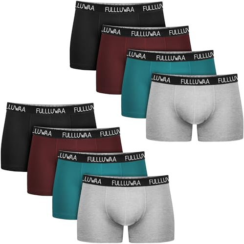 Fullluwaa Boxershorts Herren 8er Pack Baumwolle, Weich & Elastischer Bund | Upgrade Unterhosen Männer Geschenkbox-Set, Etikettenlos, Bequem & Atmungsaktiv, Nach vielen Wäschen kaum verformbar