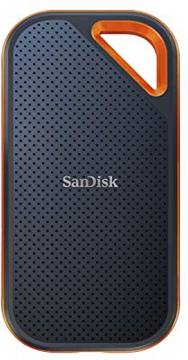 SanDisk Extreme PRO Portable SSD 2 TB (externe SSD, NVMe-SSD-Performance, 2,5 Zoll, 2.000 MB/s Lesen und Schreiben, AES-Verschlüsselung, IP65-Wasser- und -Staubschutz) grau