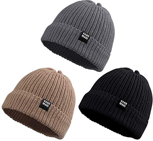 Pesaat Baby Mütze Jungen Strickmütze Weiche Baumwolle Mädchen Hut Kinder Schlupfmütze Warme Wintermütze 0-5 Jahren Winter,Herbst