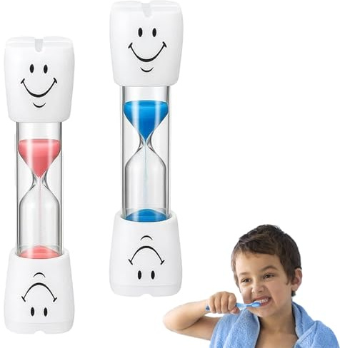 2er-Set 3-Minuten Sanduhr für Kinder und Zähneputzen | Visueller Timer für Bad, Lernen und kleine Aufgaben; unterstützt eine verständliche Zeiteinteilung ohne Elektronik.