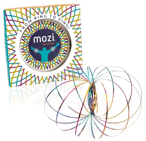 Mozi Magic Flow Geometrischer Anti-Stressring, einfach zu bedienen, Kinetischer 3D-Ring, Slinky, Spielzeug für Kinder und Erwachsene (Iridescent)