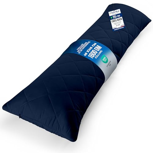 Utopia Bedding gestepptes Körperkissen, 40x145 cm Schwangerschafts und Umstandskissen, Seitenschläferkissen, weiche Polyesterfüllung (Marineblau)