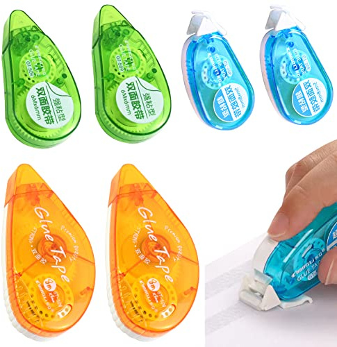 6 Stück Kleberoller, Doppelseitiges Klebeband roller, Fotokleber Permanent Adhesive Tape für Kartenherstellung, Sammelalben, Scrapbook, Basteln