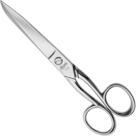 nippes Solingen professionelle Haushaltschere [für Linkshänder] aus vernickeltem Stahl | 15 cm | Mehrzweck-Schere zum Schneiden von Papier, Karton und Verpackungen | Qualität aus Solingen