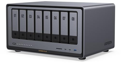 UGREEN NASync DXP8800 Plus 8-Bay Desktop-NAS, Intel i5 1235u 10-Core-CPU, 8 GB DDR5-RAM, eingebaut 128 GB SSD, 2 x 10GbE, 2 x M.2 NVMe-Steckplatz, 8K HDMI, 2 x TBT4 (ohne Festplatte)
