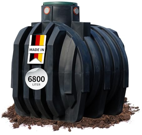 4rain MONO Erdtank 6800 Liter inkl. Tankabdeckung - Regenwassertank für Garten & Haus, Stabiler & sicherer Wassertank, Einfache Montage,100% recycelbar