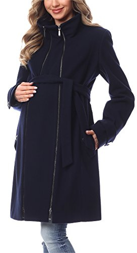 Be Mammy Damen Umstandsmantel Wolle Wintermantel BE20-225