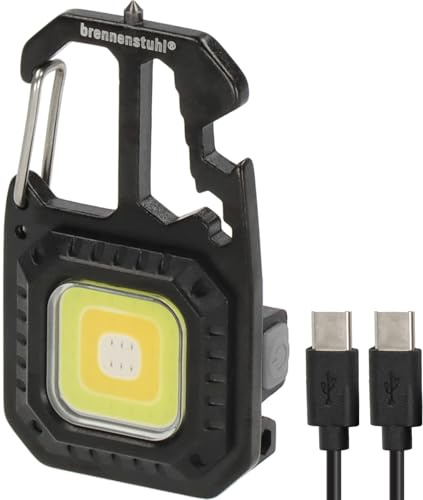 Brennenstuhl Mini LED Taschenlampe MTL 600 A, 600lm, Schlüsselanhänger | Akku Werkstattlampe 7 Lichtmodi, Flaschenöffner, Bits und Schraubenschlüsseln für den Alltag, Notfall oder das Camping