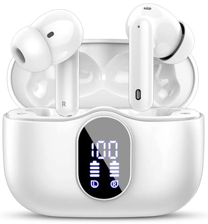 Btootos Bluetooth Kopfhörer, Kopfhörer Kabellos Bluetooth 5.4 Sport In Ear Kopfhörer mit 4 Mikrofon, 40 std Spielzeit, LED-Anzeige, ENC Lärmreduzierung, Tiefer Bass Ohrhörer für Arbeit und Studium