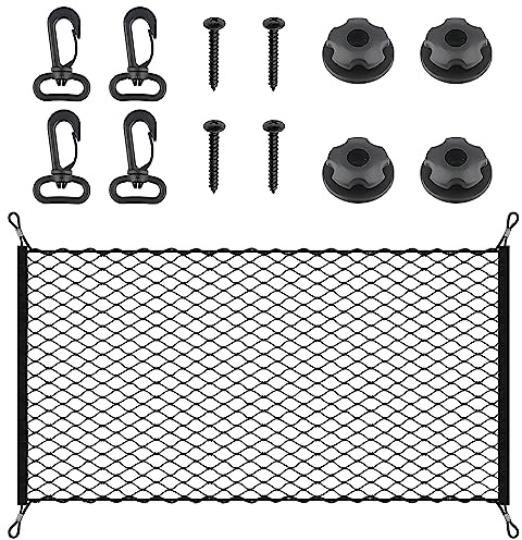 Graplan Gepäcknetz Auto Kofferraumnetz Elastisch Sich auf 140x100cm Kofferraum Netz Gepäcknetz Wohnmobil Kofferraum Organizer für Meisten Fahrzeugtypen (140x100cm)