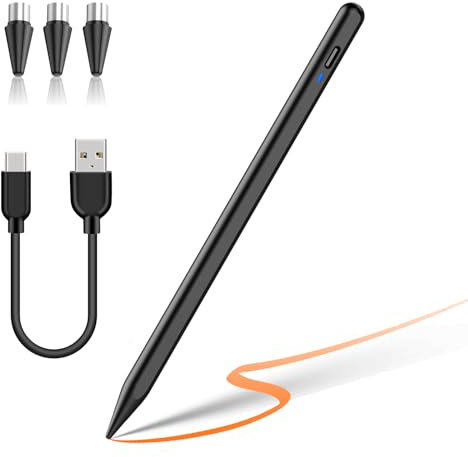 Tablet Stift Android mit 3 POM Feders, Handy Stift Type-C Schnellladung Stylus Pen for Touch Screens Kompatibel mit Samsung/Huawei/Mi/Vivo und Anderen Android Smartphone und Tablet Geräten -Schwarz
