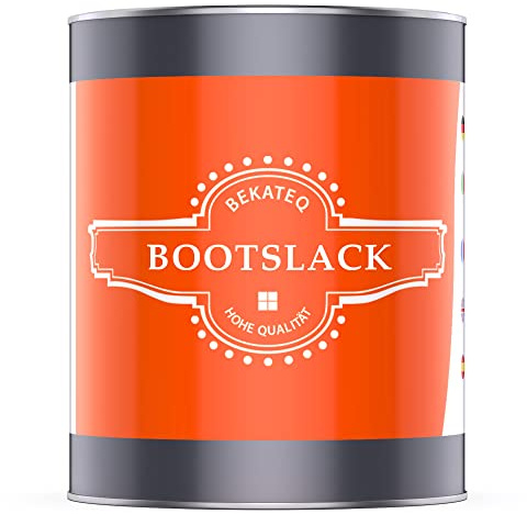 BEKATEQ BE-400 Premium Bootslack farblos seidenmatt, 1 Liter I Klarlack für Holz, Schiffe, Möbel I hochbelastbarer & wetterbeständiger Parkettlack, Treppenlack, Yachtlack I für innen & außen