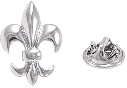 CWYPB Herren Lilien-Brosche, Silber glänzende Hut Pin Paar Medaillenadel-Main-Klebe-Metall-Brosche Tierschal Schnaps (Silber)