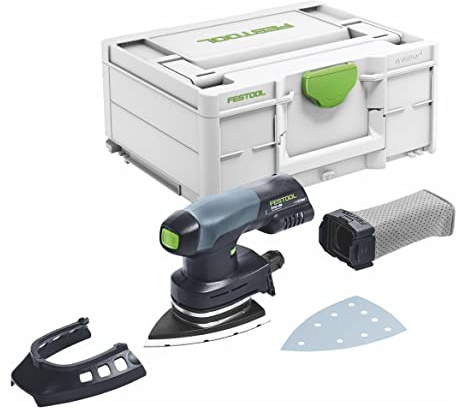 Festool Akku-Deltaschleifer DTSC 400 Basic 18 V im Systainer | Bürstenloser EC-TEC Motor, StickFix Schleifschuh 100 x 150 mm, Longlife-Staubfangbeutel, Protector