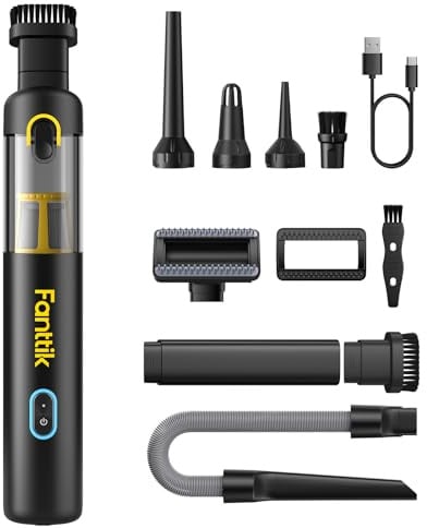 Fanttik Slim V8 APEX Kabelloser Akku Autostaubsauger, 4-in-1 Mini (Schwarz) | tragbarer RobustClean™ Handstaubsauger mit 19000 Pa/45 AW, 2 Saugmodi, One-Touch-Entleerung für Auto, Bürotisch, Tastaturen