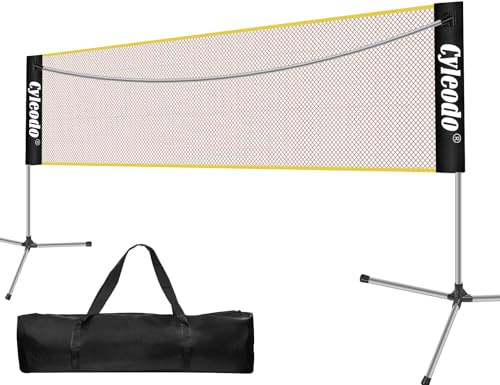 Tragbares Badminton-Netz-Set, höhenverstellbar, 5 m langes, faltbares Netz für Pickleball, Volleyball, einfach aufzubauendes Sportnetz mit Stangen