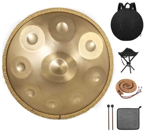 onlyfly Handpan Handpan Drum 9 Noten 432Hz D-Moll 22 mit Geschenkset (Bronze)