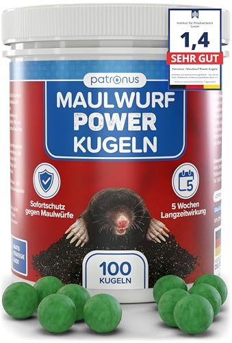 Patronus Maulwurf Power Kugeln 100 STK. - Maulwurf Vertreiber-Kugeln mit Sofort- und Langzeitwirkung - effektives Mittel gegen Maulwürfe