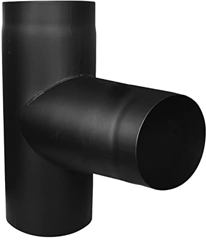 KOLOR DN 150 mm Rauchrohr 2 mm Kaminrohr Abgasrohr Ofenrohr Bogen Rosette Wandfutter (T-Stück 90°)