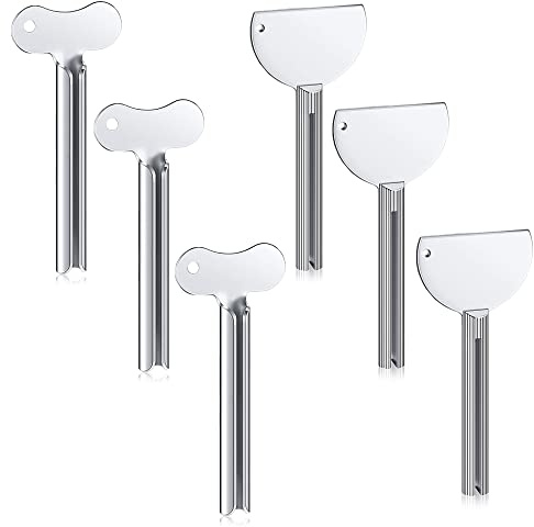 ACONDE Tubenquetscher 6 Stück, Edelstahl Zahnpasta Tubenpresse für Handcreme und Senf Tubular Goods, Silber