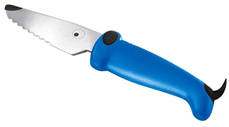 KUHN RIKON Kinderkitchen Messer Hund mit Zähnen blau, Kindermesser ab 3 Jahren, Stainless Steel