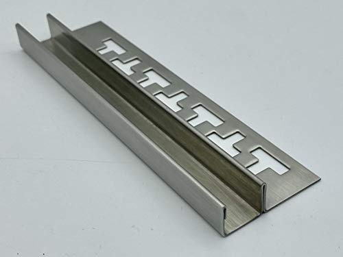 Glas-Fliesenprofil Edelstahl Klemmprofil Wandprofil - V4A für Glastrennwände - Gebürstet - 12,5 mm - L: 2,50 m - Pro Diva