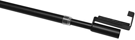 Gardinia Spannvitrage, Vitragestange zum Spannen, Ausziehbar, Gardinenstange ohne Bohren und Schrauben, Ø 7/9 mm, Länge 60-90 cm, Metall, Schwarz-Matt