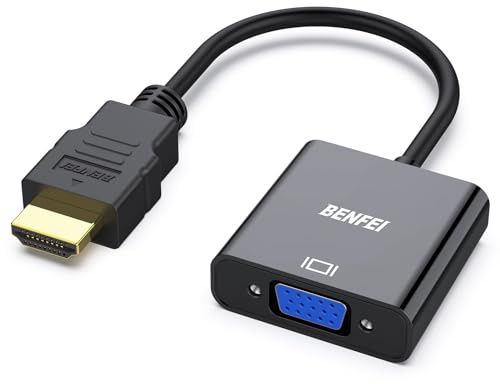 BENFEI HDMI auf VGA, Unidirektional HDMI-Computer auf VGA-Monitor Adapter (Stecker auf Buchse) für Computer Desktop Laptop PC Monitor Projektor HDTV Chromebook Raspberry Pi Roku Xbox und mehr