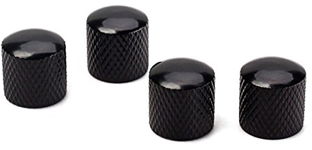Gitarre Knob Gitarrenparts 4 stücke Gitarre Bass Dome Control Knöpfe für Ersatz (Schwarz)