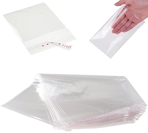 DIY-24H | 87 Größen frei wählbar | OPP Flachbeutel transparent selbstklebend Tüten Peel & Seal Folientüten aus durchsichtigem Kunststoff Zellophan-Hüllen (100 Stück, 8 x 10 cm)