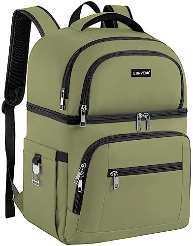 Kühlrucksack, isolierter Rucksack, auslaufsicher, Doppelstöckige Kühltasche für Männer und Frauen, RFID-Lunch-Rucksack