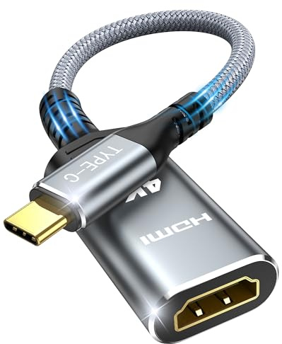 Highwings USB C HDMI Adapter 4K@60Hz, USB Type-C auf HDMI Adapter Thunderbolt 3/4 Kompatibel für iPhone 17/16/15 Pro/Max, für MacBook Pro/Air, für iPad Pro/Air, für Surface Book 2, für Galaxy usw.