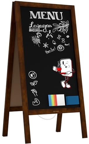 ALLboards Kundenstopper mit lackiertem Holzrahmen 100x50cm, Werbetafel, Gehwegaufsteller, Aufsteller, Straßenreiter, Kreide