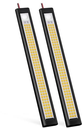 GZV 12V LED Lampe Wohnmobil – 12 Volt Lampen für Campingbus, 12V LED Streifen & Innenbeleuchtung, 4000K 12V Leuchten für Auto, Van, Caravan, Boot(2er Pack, schwarz)